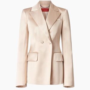 Altuzarra Ray Satin Jersey Blazer Antique Pearl SZ 40